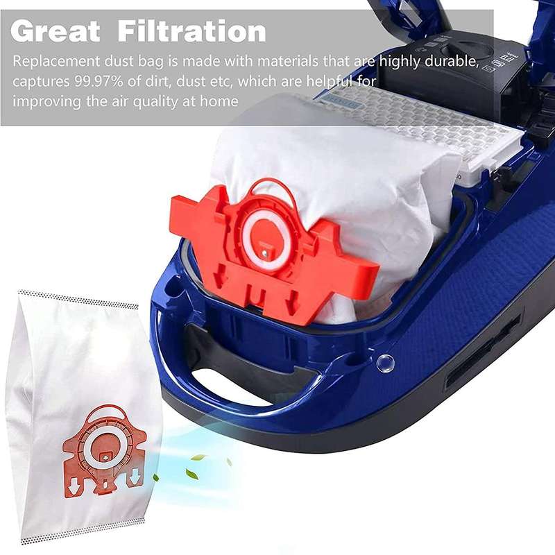 10 Pack 3d Airclean Bags Replacement for Miele Fjm Vacuum Bag