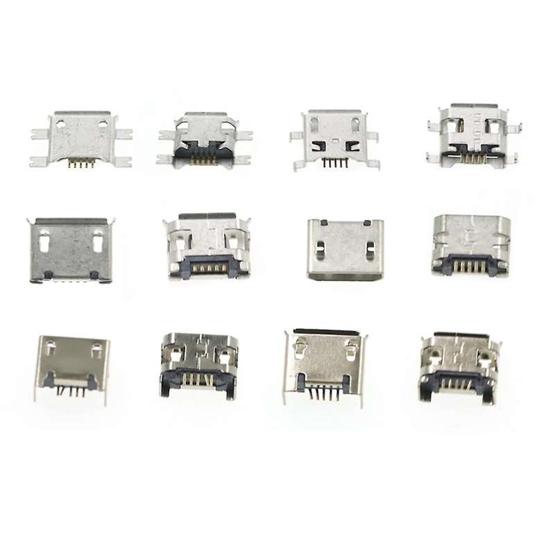 240pcs 24 Kinds Of Mini Female Usb Charging Tail Plug Head Interface