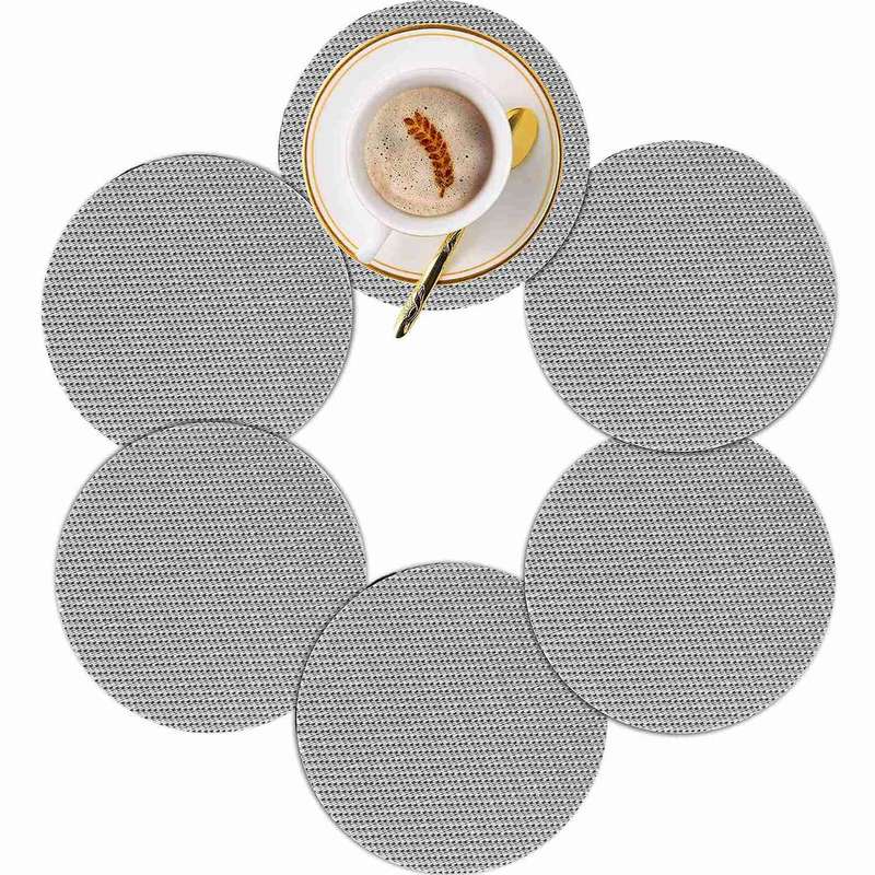 12pcs Placemats Non-slip Washable for Table 45x30cm(silver-gray)