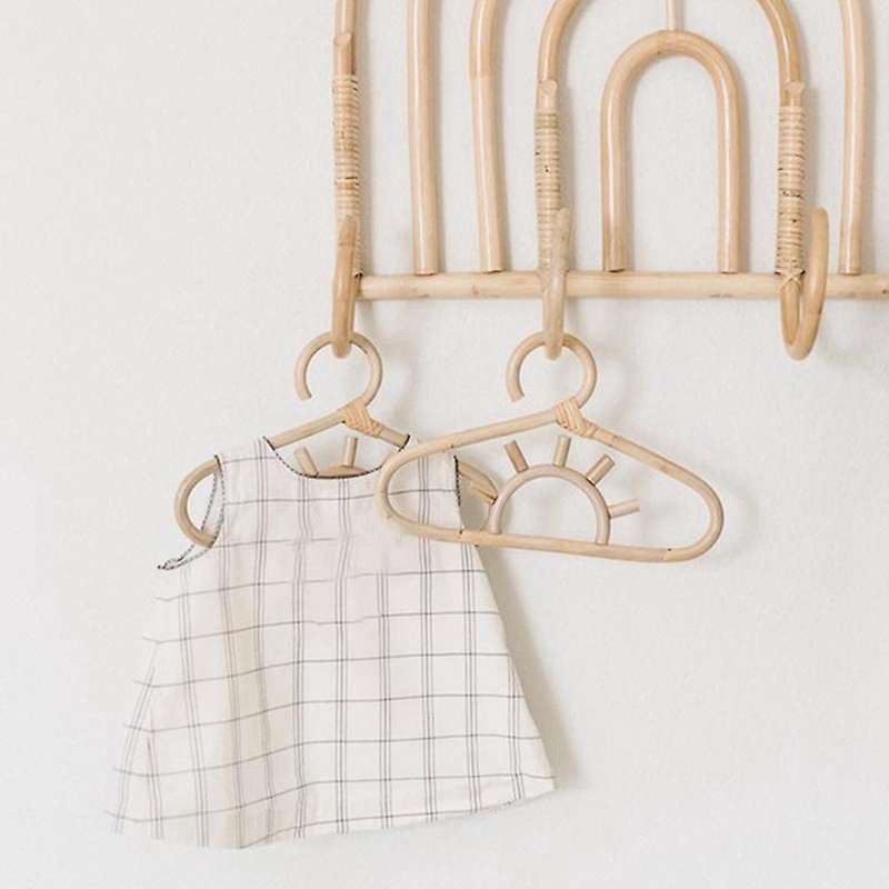 Rattan Wall Hooks Kids Garments Organizer Rack Clothes Hat Hanging
