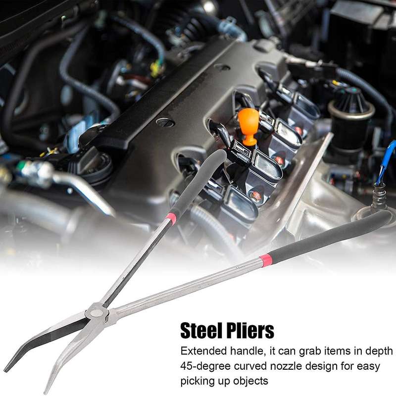 16 Inch Curved Nose Pliers 45 Degree Curved Nozzle Super Long Handle
