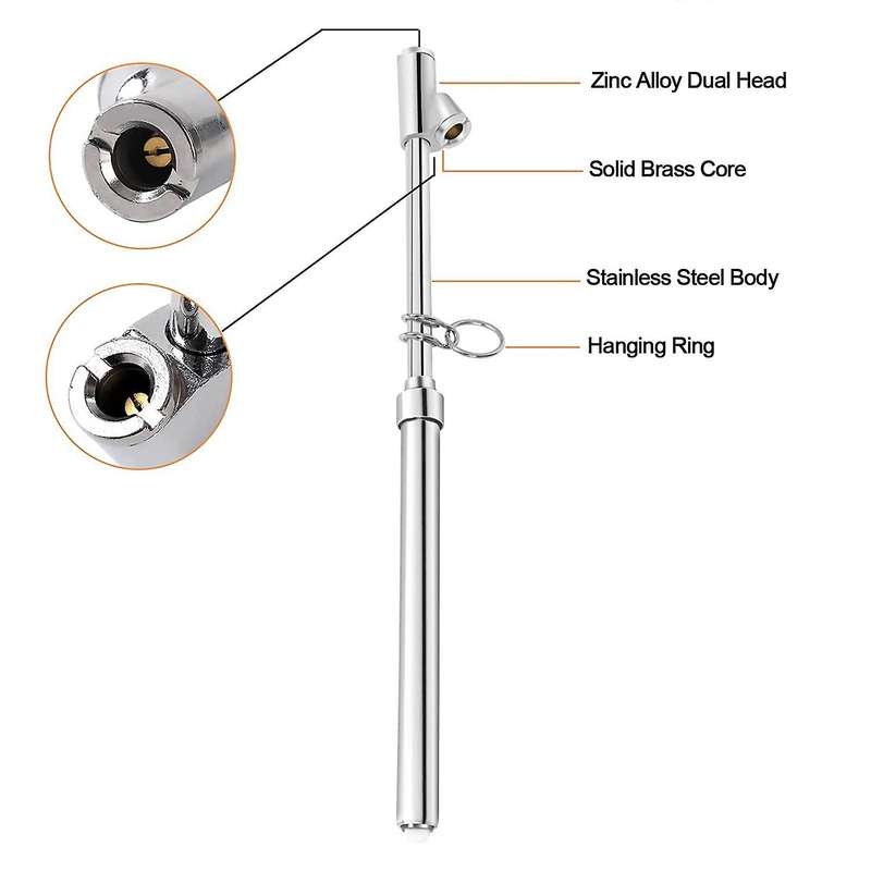2pcs Car Double Head Tire Gauge Heavy Pen Truck Air Pressure Gauge