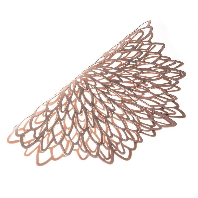 Table Mat Hibiscus Flower Bronzing Pvc Placemat Rose Gold 6 Pieces