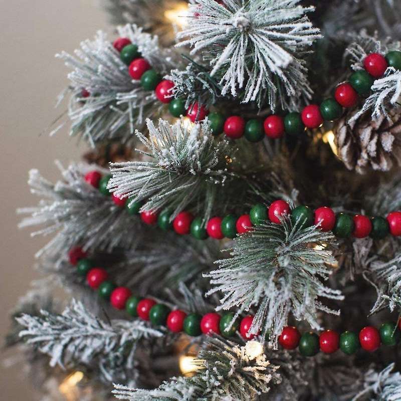 4pcs Christmas Tassel Wooden Bead Garland Kid's Room Wall Home Decor