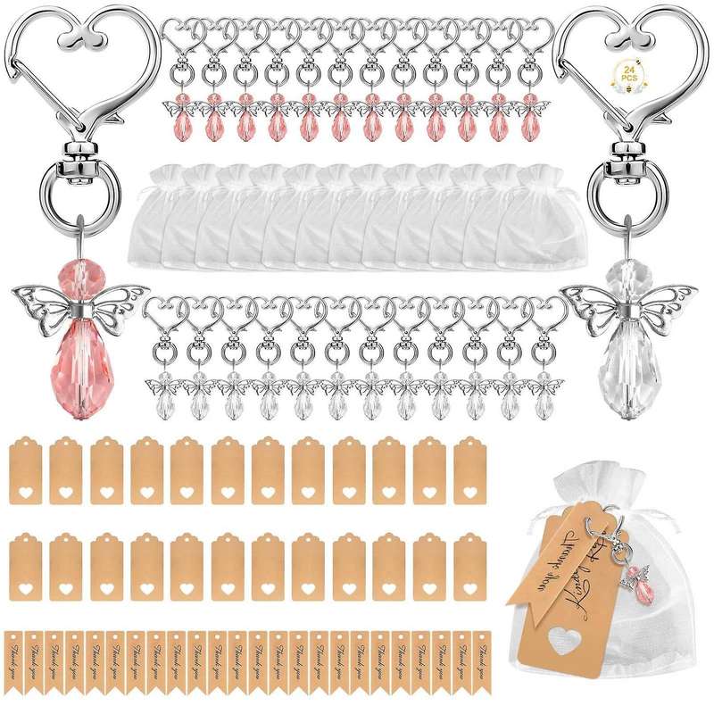 24pcs Angel Keychains,guardian Angel Pendants for Wedding Party Gifts