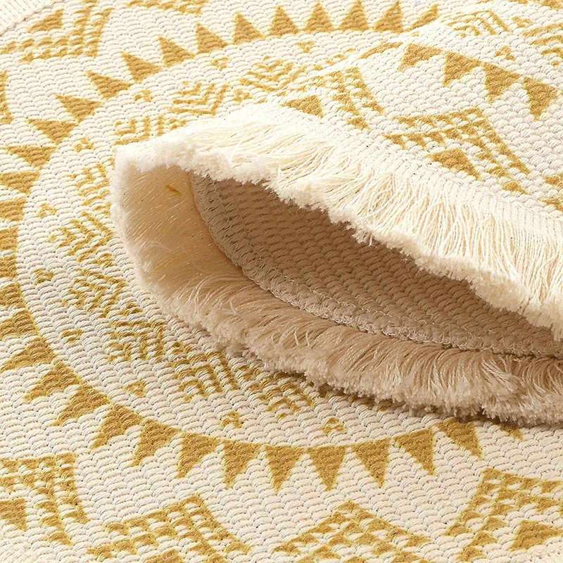 4pcs Round Placemats,for Table Dinner Home Decor(yellow)