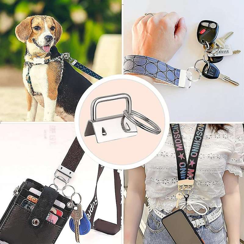 Key Fob Hardware, 42pcs 1 Inch 7 Colors Keychain Hardware Set