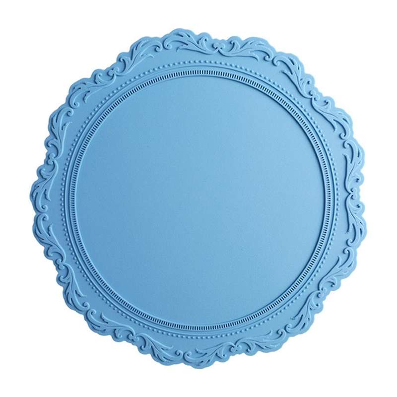 Silicone Placemat Round Flower Tableware for Breakfast A