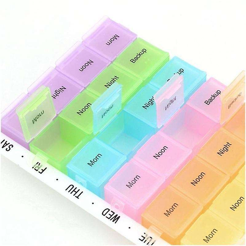 3x Pill Organizer Box Pills Can - 7 Days 28 Compartments
