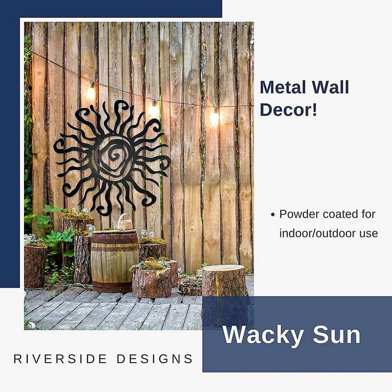 Creative Iron Art Metal Sun Indoor Outdoor Decoration Black