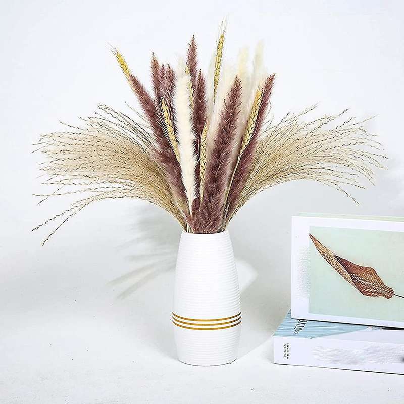 70pcs 17inch Natural Pompous Pampas Grass for Flower Home Decor