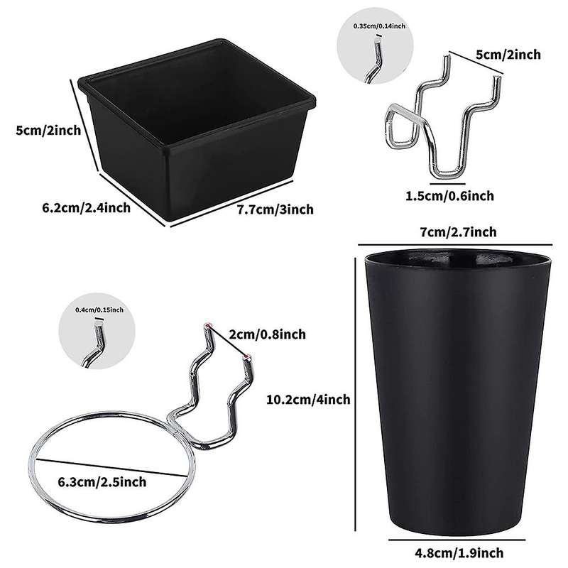 6 Sets Pegboard Bins Pegboard Cups with Hooks, for Organizing