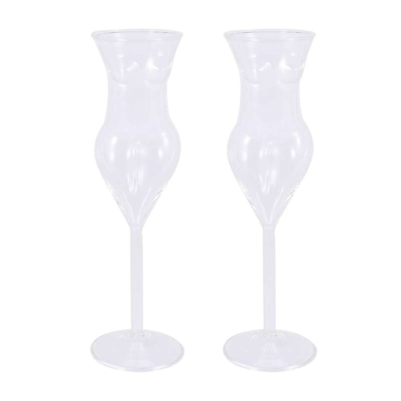 2x Creative Cup Glass Wine Glass Sexy Female Body Cup Whiskey Glass