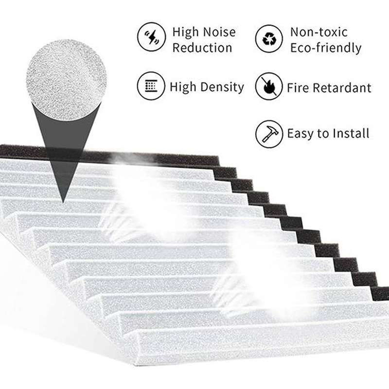 12pcs Acoustic Foam,sound Insulation Foam Panels 2.5x30x30cm