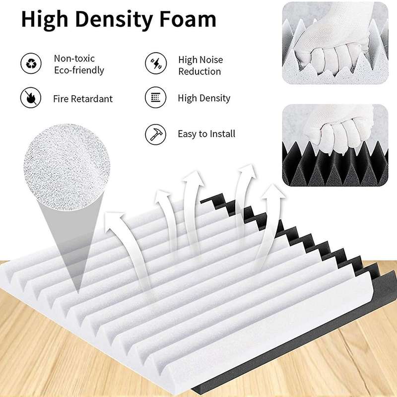 12pcs Acoustic Foam,sound Insulation Foam Panels 2.5x30x30cm