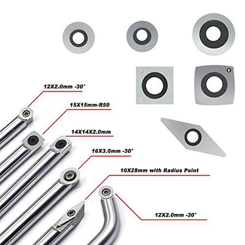 Tungsten Carbide Cutters Inserts Set for Wood Lathe Turning Tools