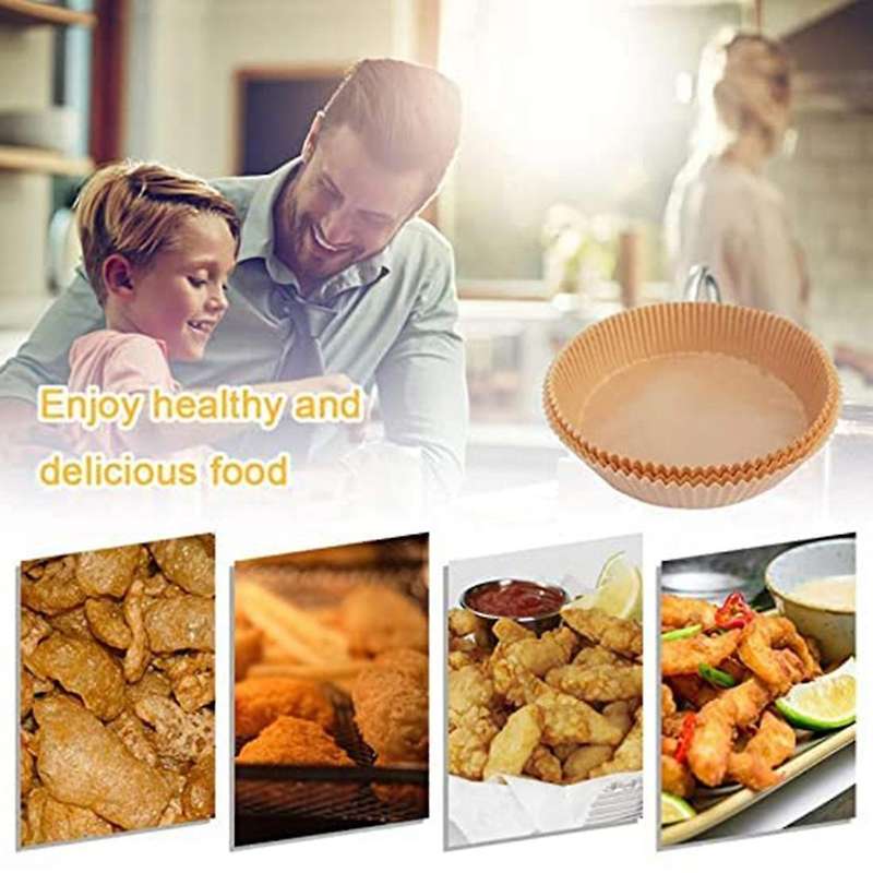 Disposable Paper Lined Non Stick Air Fryer Lined Baking Paper Brown