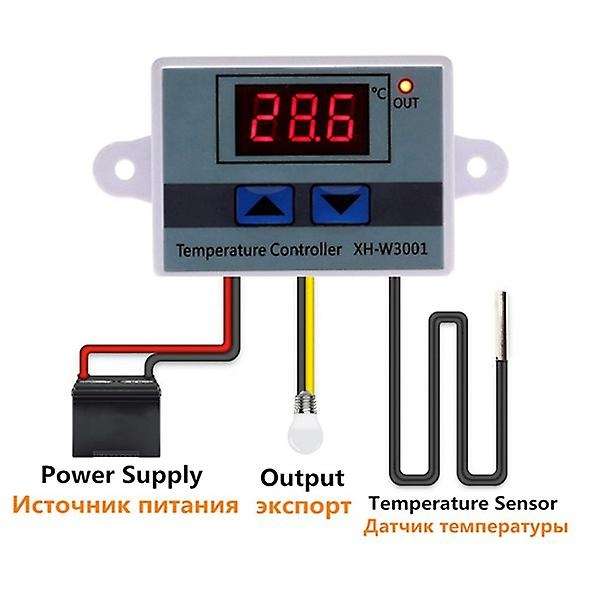 3pcs Ac110v-220v 10a Digital Led Temperature Controller Switch Probe