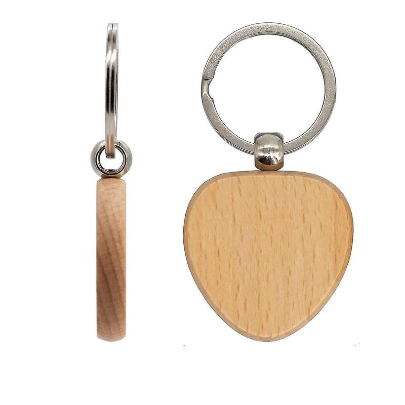Blank Wooden Keychain Wooden (heart, 20 Pack)