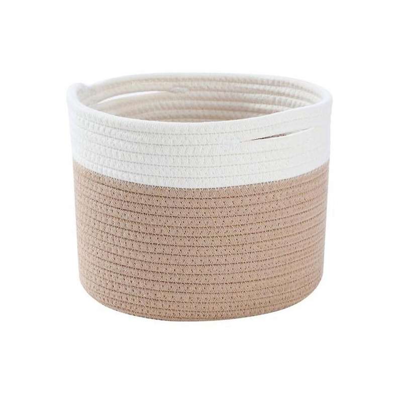Cotton Rope Woven Storage Basket with Handles, for Kids Room, 2