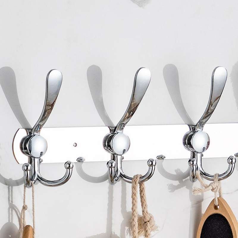 Stainless Steel 5 Hooks Wall Mount Coat Hook Towel Coat Hat Door Rack