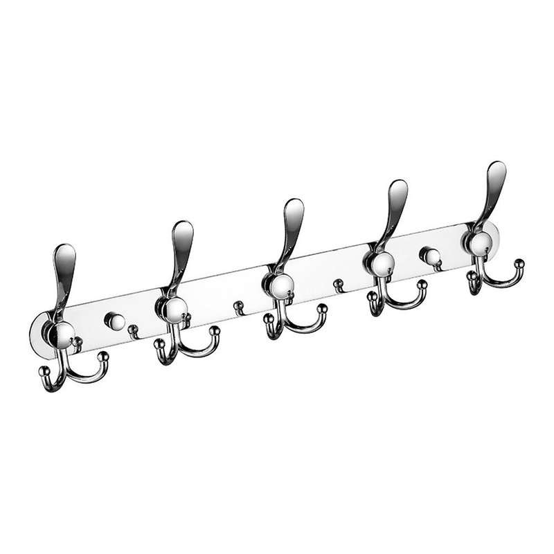 Stainless Steel 5 Hooks Wall Mount Coat Hook Towel Coat Hat Door Rack