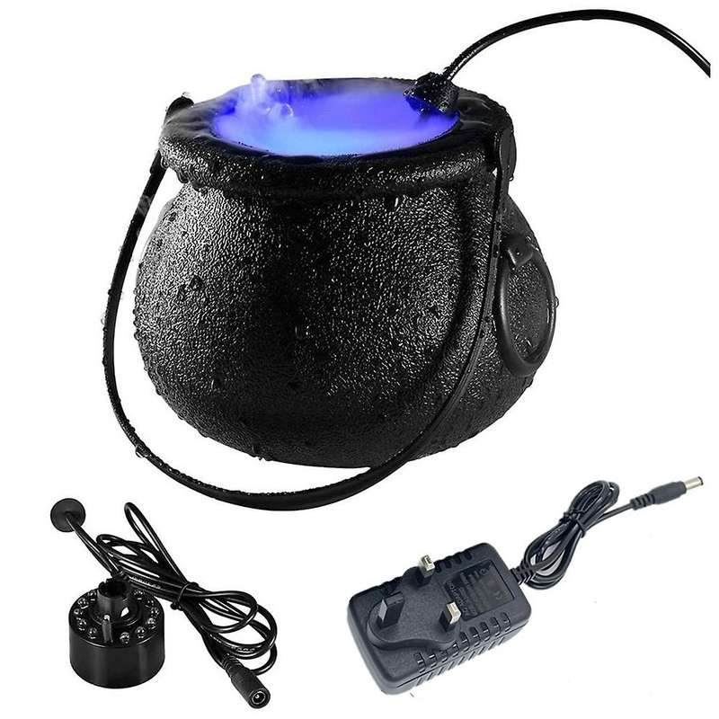 Halloween Witch Cauldron Fog Maker,12 Led Cauldron Smoking,uk Plug