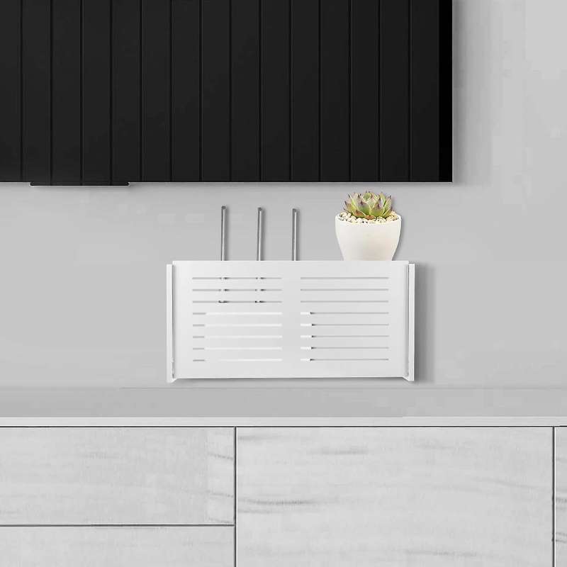 Wifi Router Storage Box Wall Mounted Wireless Panel Shelf Home Decor