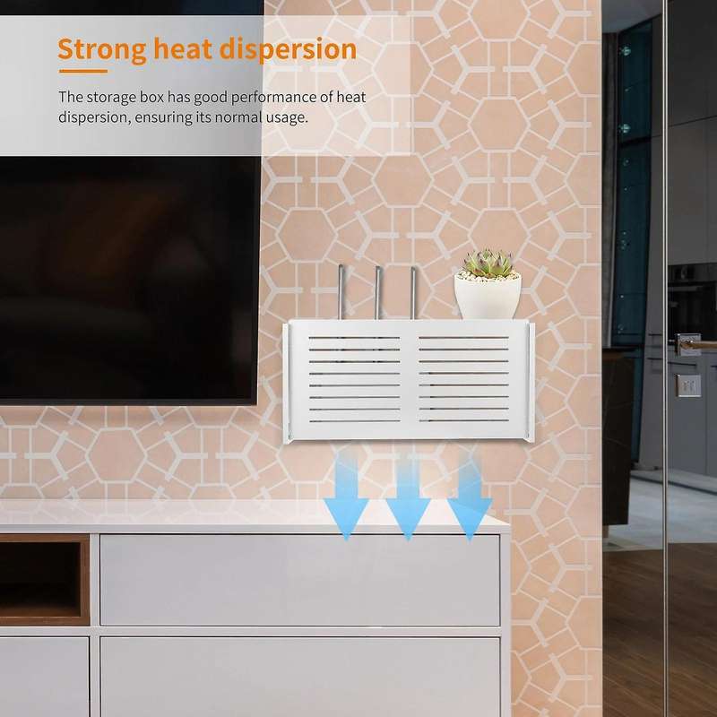 Wifi Router Storage Box Wall Mounted Wireless Panel Shelf Home Decor