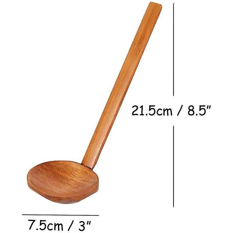 Japanese 8.5 Inch Ramen Handcrafted Wooden Soup Spoon Wooden 10 Pcs