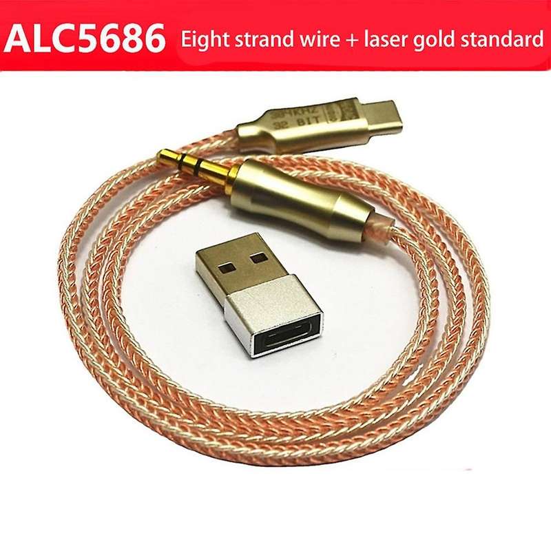 Alc5686 Aux Audio Dac Decoding Usb Type C to 3.5mm Car Usb