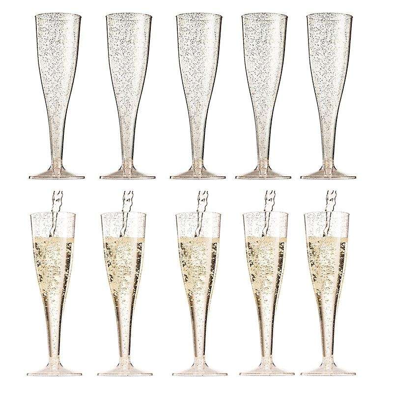10pcs Plastic Disposable Wine Goblet Champagne Cup for Party Gift Box