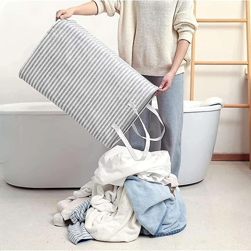 Laundry Baskets, Freestanding Laundry Hamper with Long Navy