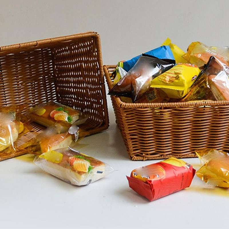 Manual Woven Storage Basket Sundries Bevel Storage Box Fruit Basket B
