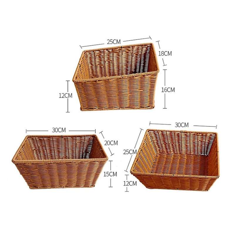 Manual Woven Storage Basket Sundries Bevel Storage Box Fruit Basket B