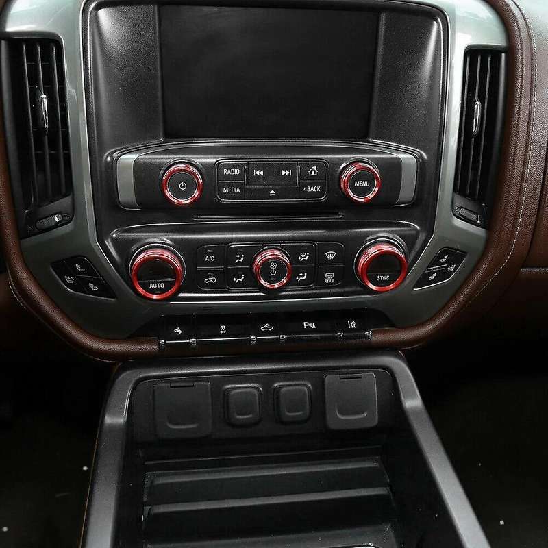 Car Central Control Knob Ring Trim for Chevrolet Silverado 2014-2018