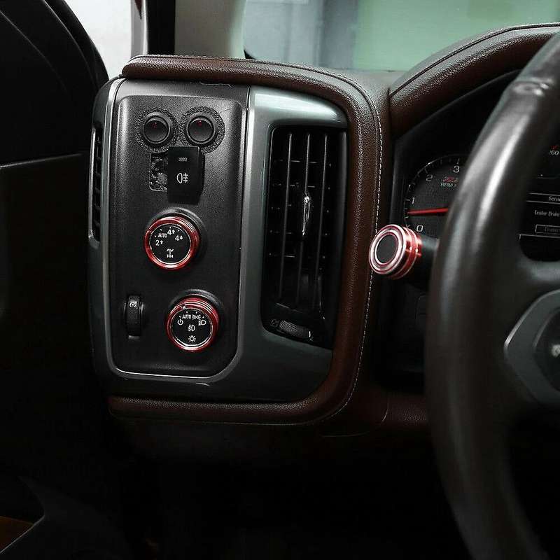 Car Central Control Knob Ring Trim for Chevrolet Silverado 2014-2018