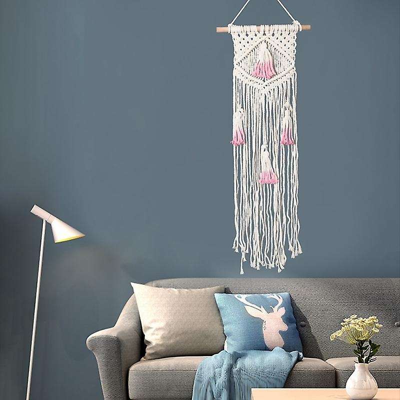 Macrame Art Macrame Tapestry with Tassel - Boho Home Backdrop Decor