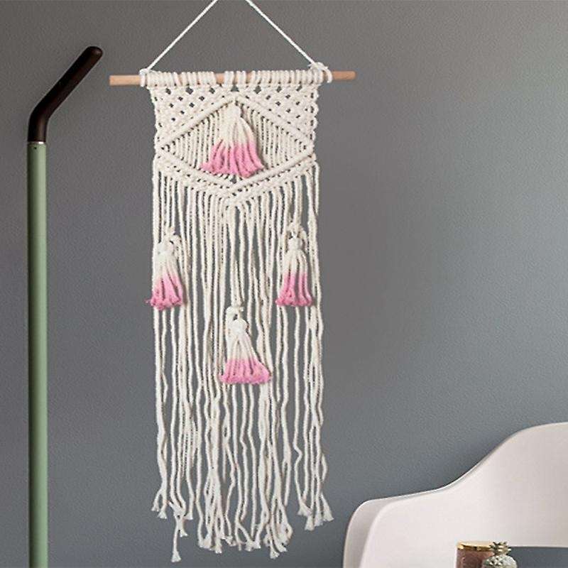 Macrame Art Macrame Tapestry with Tassel - Boho Home Backdrop Decor