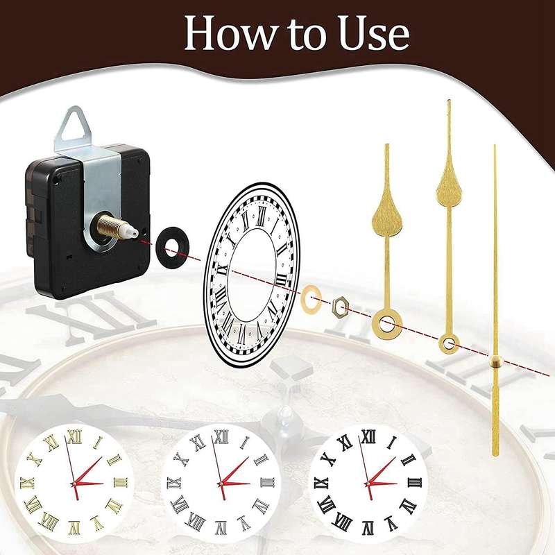 6pcs Clock Movement Diy Wall Clock 6 Clock Numerals Kit for Diy Clock