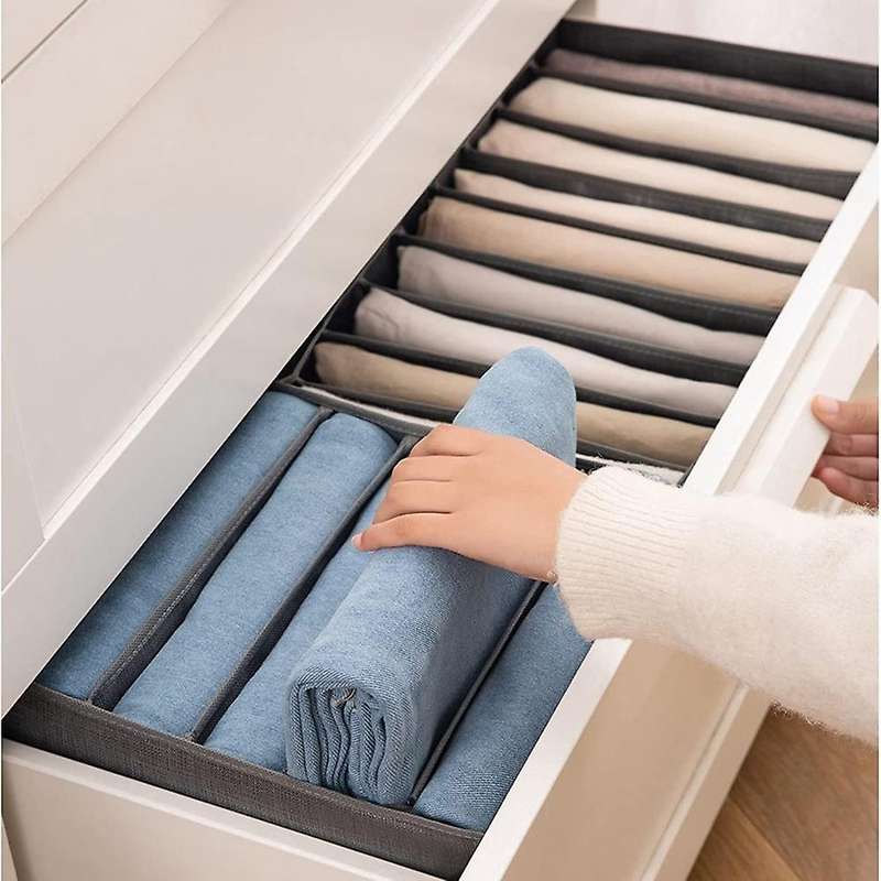 3 Piece Wardrobe Organizer, Gray Storage Box for Drawers Closet,b