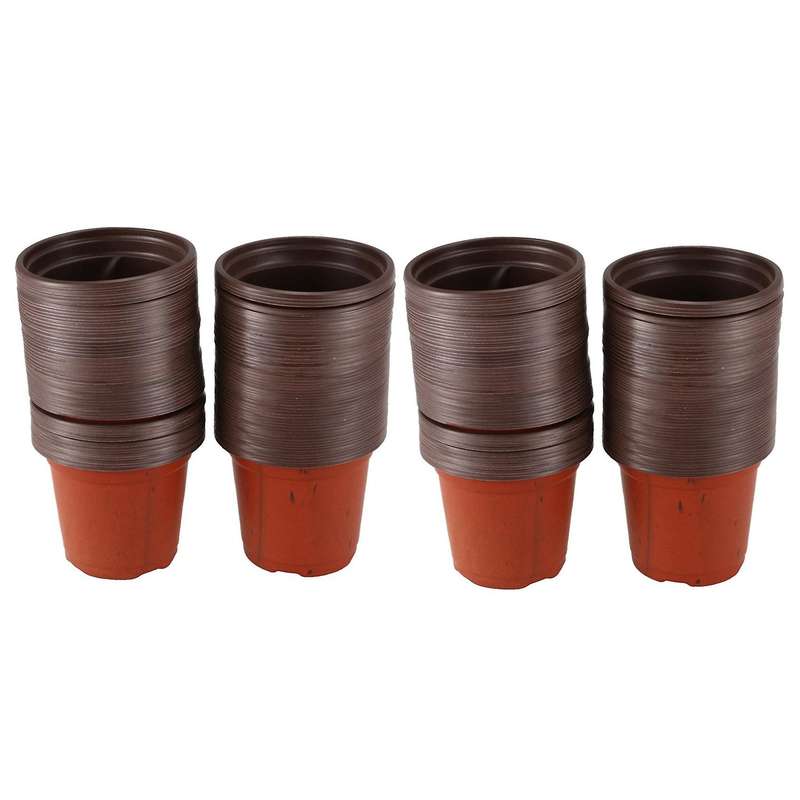 200 Pcs Plastic Plants Pots Container Round Lightweight Washable