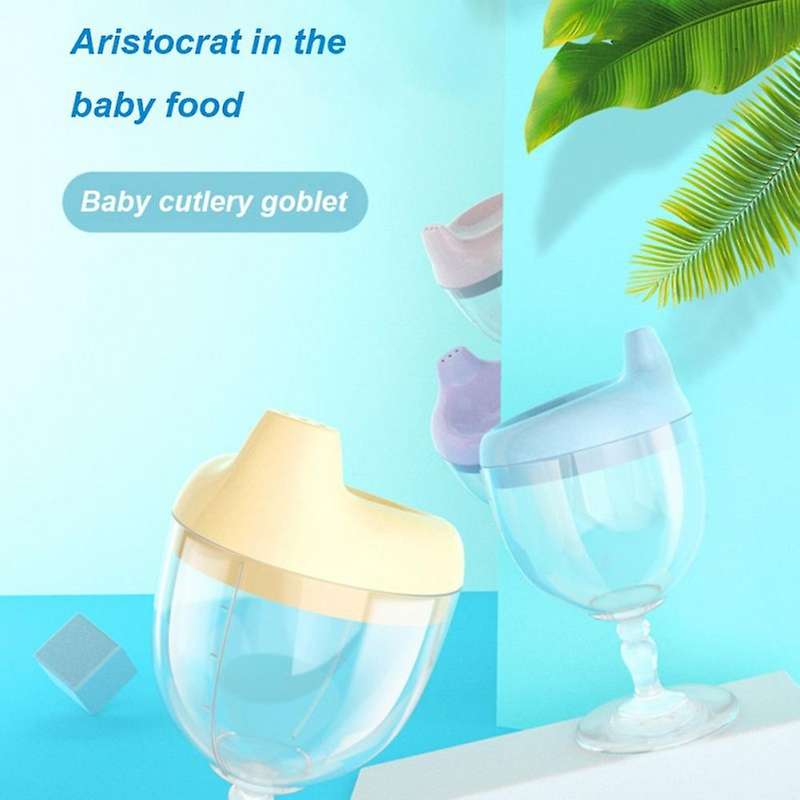 150ml Baby Goblet Water Bottle with Duckbill Mouth Shape Yellow