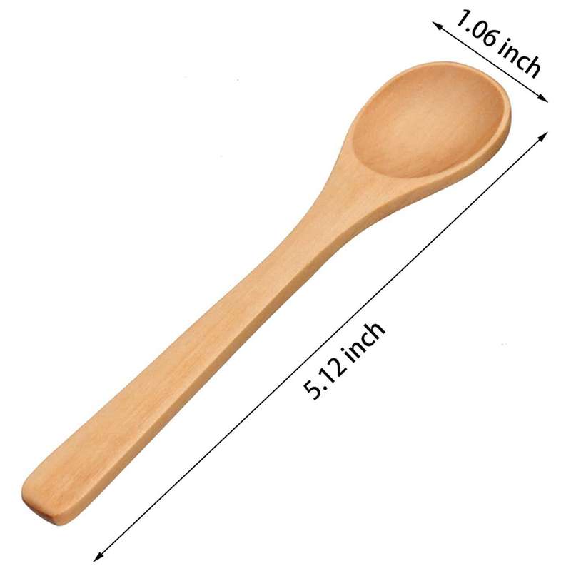 30 Pieces Mini Wooden Condiments Spoons Honey Teaspoon Wood Brown