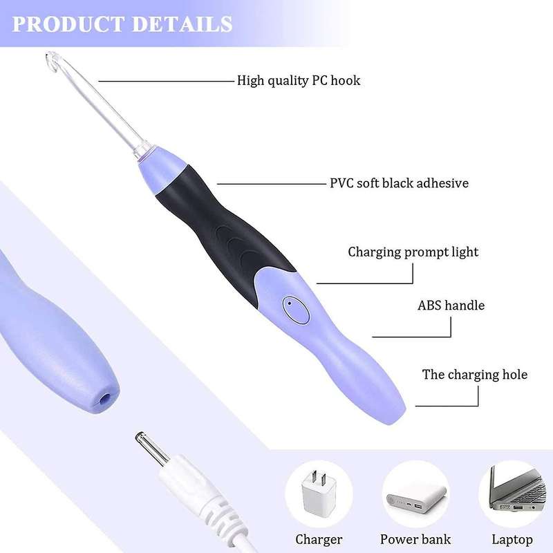 Lighted Crochet Hooks Rechargeable Light Up Crochet Hooks