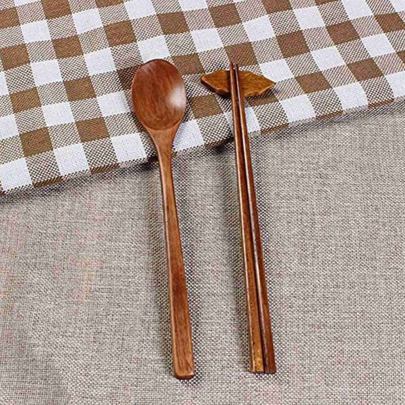 Handmade Jujube Tree Wooden 5 Set Of Spoons and Chopsticks