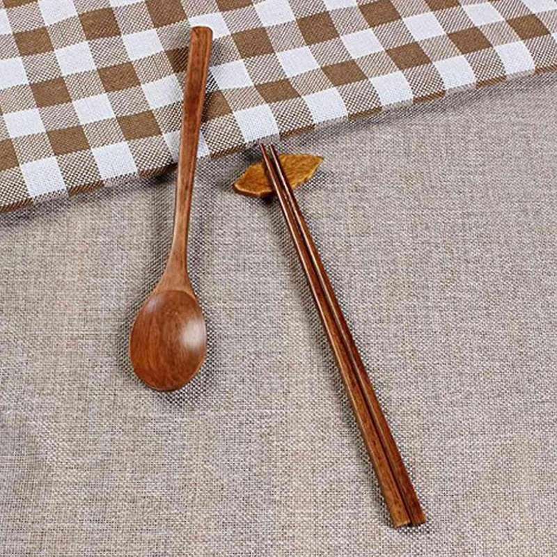 Handmade Jujube Tree Wooden 5 Set Of Spoons and Chopsticks
