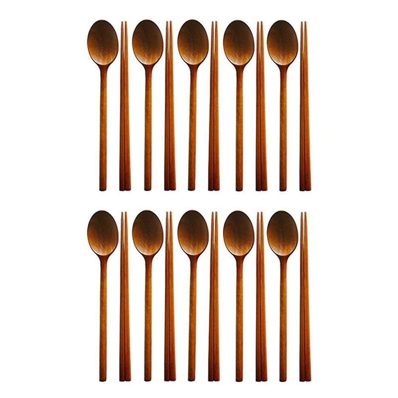 Handmade Jujube Tree Wooden 5 Set Of Spoons and Chopsticks