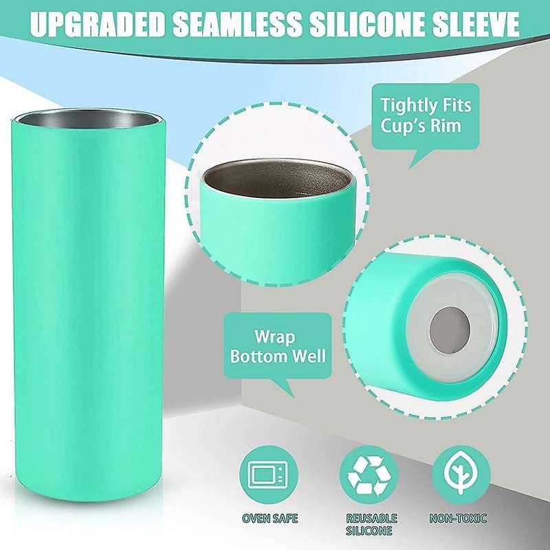 2 Pieces Silicone Sleeve for Sublimation Tumblers Bands