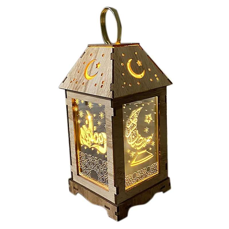 Eid Mubarak Wooden Pendant Ramadan Party Decor Eid Al Adha Ramadan(b)